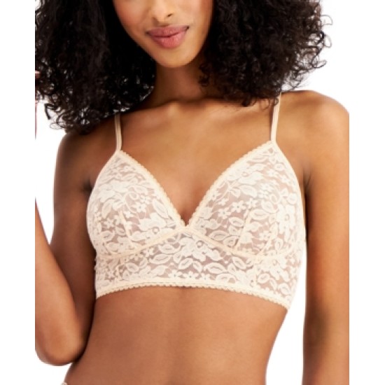  Women’s Lace Bralette Lingerie, Almond Latte, Large