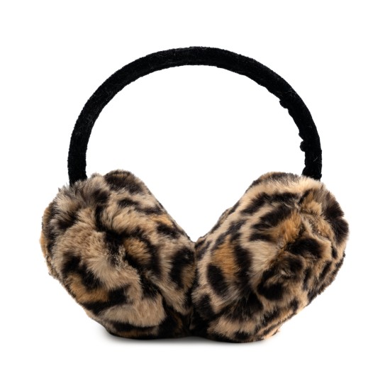  Women’s Leopard-Print Faux-Fur Earmuffs, Leopard