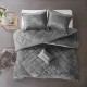  Felicia Velvet 4-Piece Full/Queen Duvet Cover Set – Grey