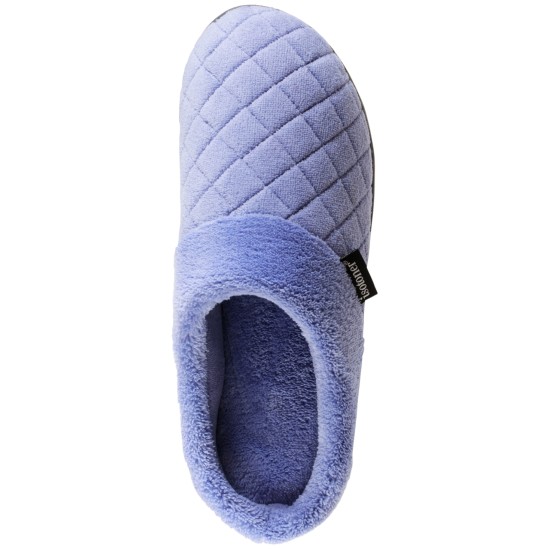  Signature Women’s Milly Memory Foam Microterry Hoodback Slippers – Periwinkle, 9-10