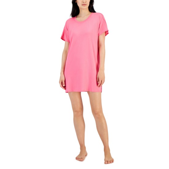  Women’s Short-Sleeve Printed Sleepshirt, Pink, XX-Large