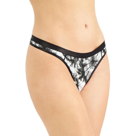  Women’s Tie Dye Thong Panty, Midnight Black, XXL