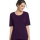  Women’s Sleepwear Everyday Essentials 100% Cotton Short Sleeve Tee, Deep Purple, M