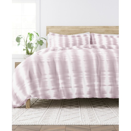  Linear Tie Dye 3-Pc. Duvet Cover Set, Twin – Iris