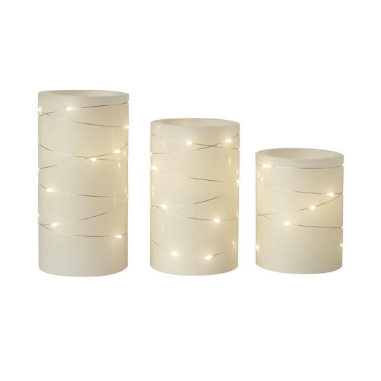  Candle Flameless LED with Timer – Set of 3