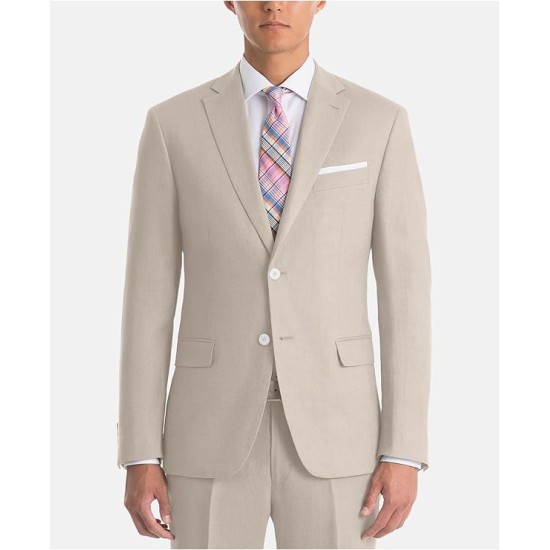  Mens Beige Single Breasted Ultraflex Blazer, 50L