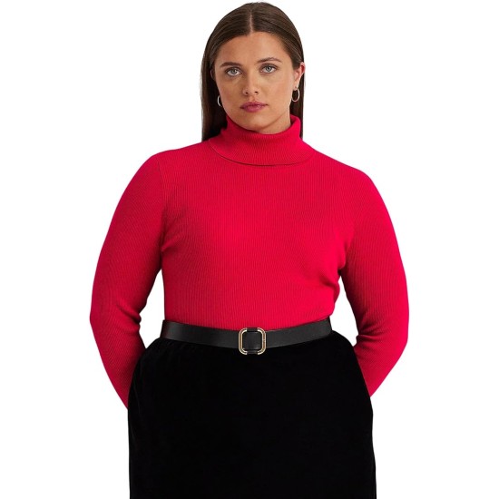 Lauren Ralph Lauren Plus Size Turtleneck Sweater, Martin Red, 1X