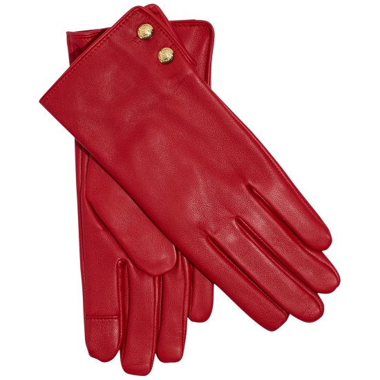  Women’s Leather Touchscreen Gloves – Martin Red, Medium