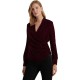  Women’s Pleated Velvet Surplice Blouse, Deep Rhodonite Velvet, 16