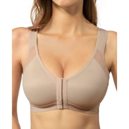  Firm Control Wireless Back Support Bra, Light Beige, 36C