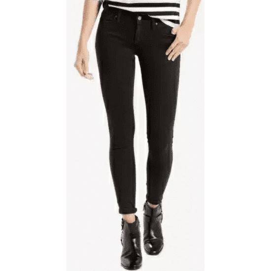 Levi’s Women’s 711 Skinny Stretch Jeans in Extra Short Length – Soft Black, 24×26