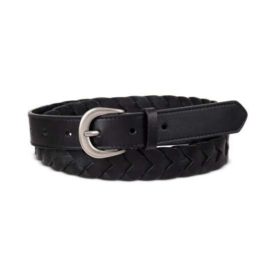 Levi’s Women’s Braided Leather Belt, Black, Small