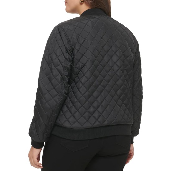 Levi’s Women’s Diamond Quilted Bomber Jacket, Black, Medium