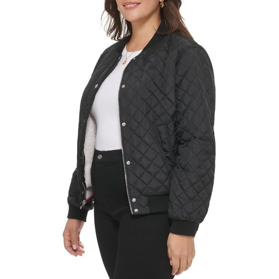 Levi’s Women’s Diamond Quilted Bomber Jacket, Black, Small