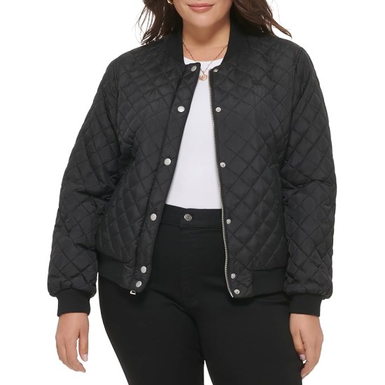 Levi’s Women’s Diamond Quilted Bomber Jacket, Black, Small