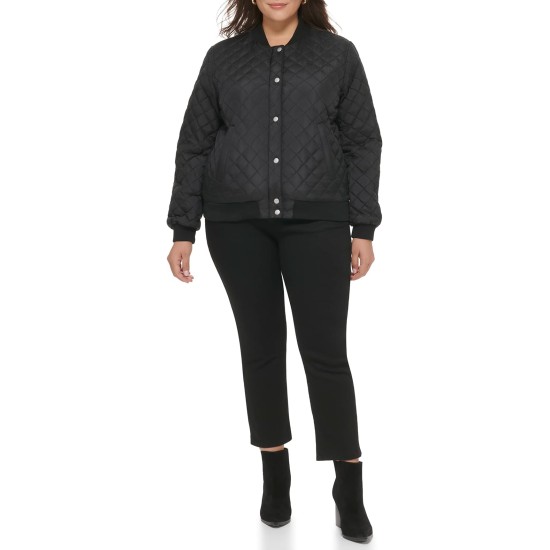 Levi’s Women’s Diamond Quilted Bomber Jacket, Black, Small