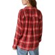  Women’s Cloud Plaid Boyfriend Shirt, Grape Wine Plaid, 2XL