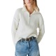  Women’s Half Zip Pullover Sweater, Whisper White, Large