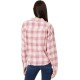  Women’s Raw Edge Cropped, Pink Blush Plaid, X-Large