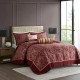  Adeline Paisley 5 Piece Reversible Jacquard Bedspread Set, King – Burgundy