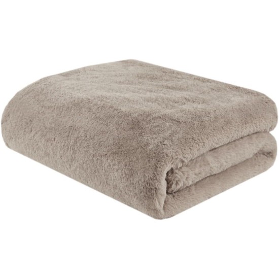  Bristol Premium Faux Fur Throw, 60″ X 50″ – Tan