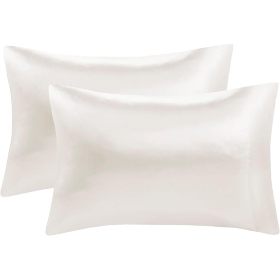  Essentials Satin Wrinkle Resistant Pillowcases, White