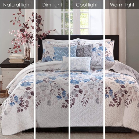  Luna 6-Pc. Quilt Set, Full/Queen, Navy