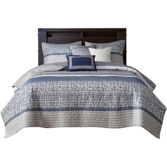  Rhapsody 6-Pc. Quilt Set, Full/Queen – Navy