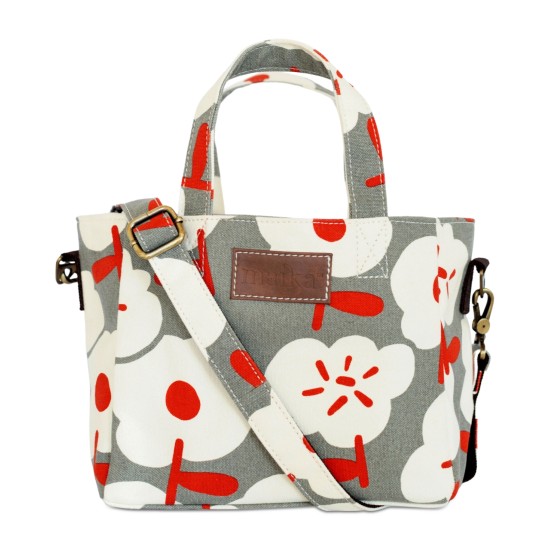  Sierra Floral-Print Canvas Mini Tote Bag – Grey