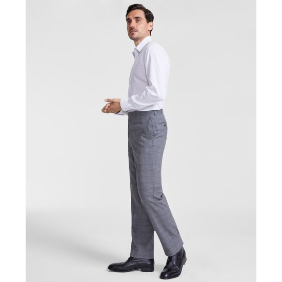  Men’s Classic Fit Fall Patterned Pants – Light Grey, 34×32