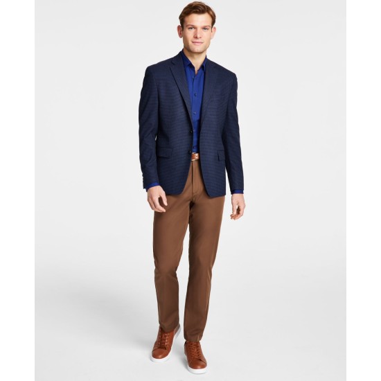  Men’s Classic Fit Check Sport Coat, Blue, 36S