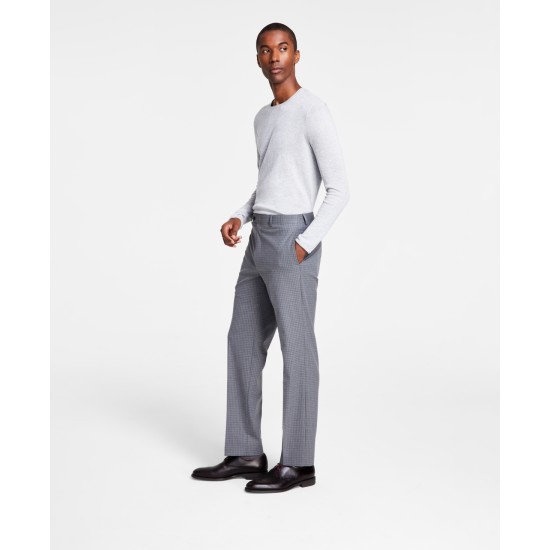  Men’s Classic Fit Fall Patterned Pants – Light Grey, 38×30