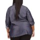  Plus Size Buttoned-Neck Tunic, Indigo Rinso, 3X