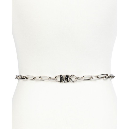  Women’s Empire Chain Link Belt – Silver, Large/X-Large