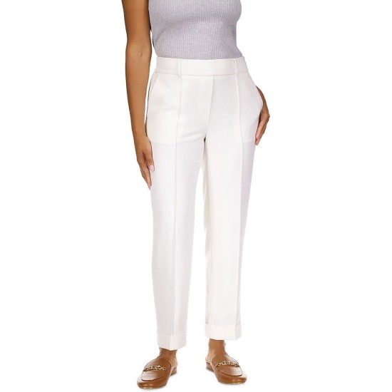  Women’s High-Rise Pull-on Pants, Regular & Petite – White, 2P