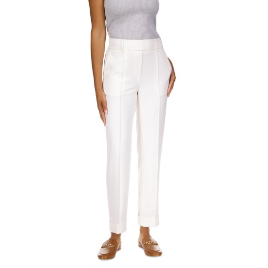  Women’s High-Rise Pull-on Pants, Regular & Petite – White, 0P