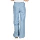  Womens Petites Tencel Pleated Wide Leg Pants, Blue, PM