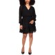 Michael  Women’s Ruffled Faux-Wrap Dress, Black, XL