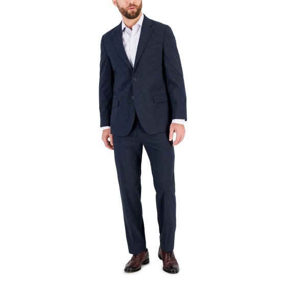  Mens Modern-Fit Bi-Stretch Fashion Suit, Navy, 42L