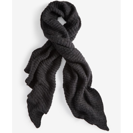  Women’s Ribbed Blanket Wrap Scarf, Black