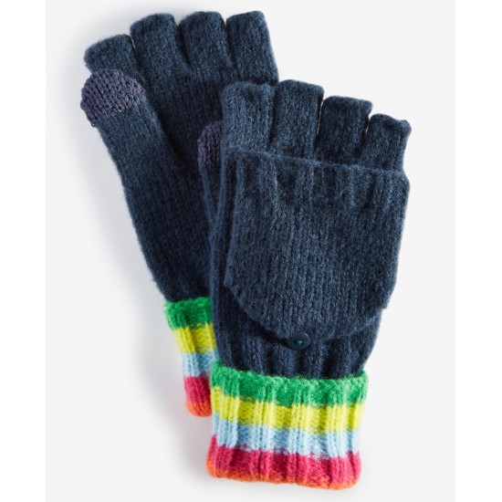  Women’s Striped Ribbed Pop Top Gloves, Multi