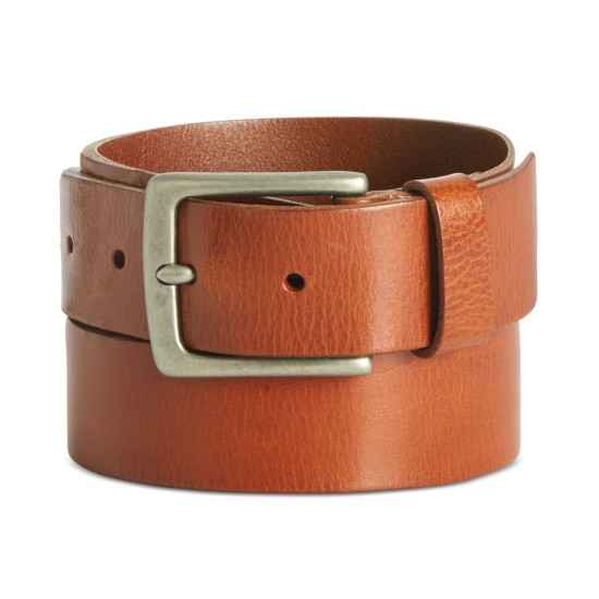  Men’s Casual Leather Belt, Tan, 42