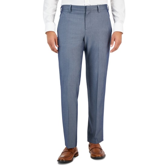  Portfolio Men’s Modern-Fit Check Dress Pants, Gray, 38×30