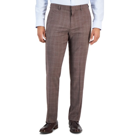  Portfolio Men’s Slim-Fit Stretch Pants, Brown, 36×30