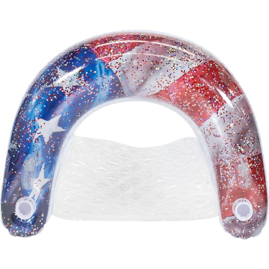  Stars and Stripes Glitter Pool Chair Float, Multicolor