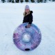  Winter Fun Inflatable Glitter Filled Pink Galactic Snow Tube. Jumbo 48 inch Snow Tube for Kids or Adults. Include Sure Grip Handles for Maximum Safety.