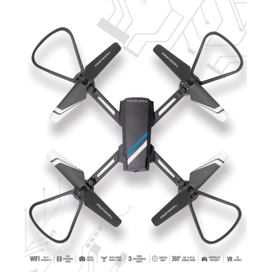  Tetrad Drone with Live Streaming Camera – Black