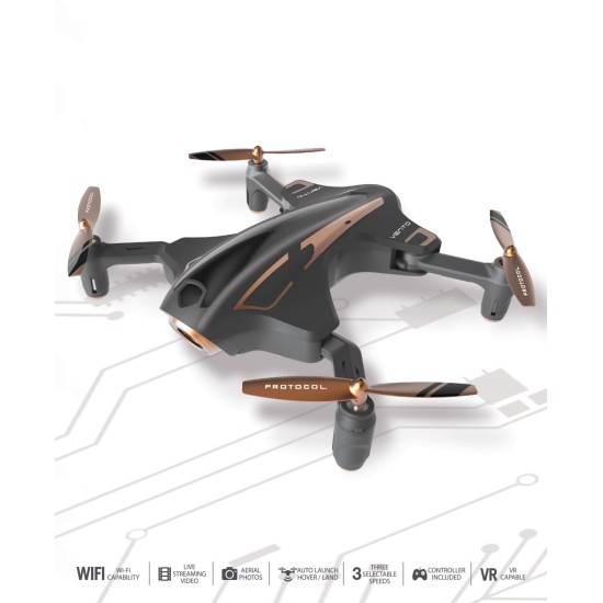  Vento Wifi Drone with Live Streaming Camera – Black