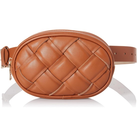  Basket Weave Belt Bag, Cognac Medium