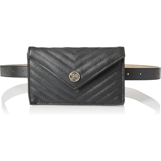  Women’s Chevron Belt Bag, Black, Large